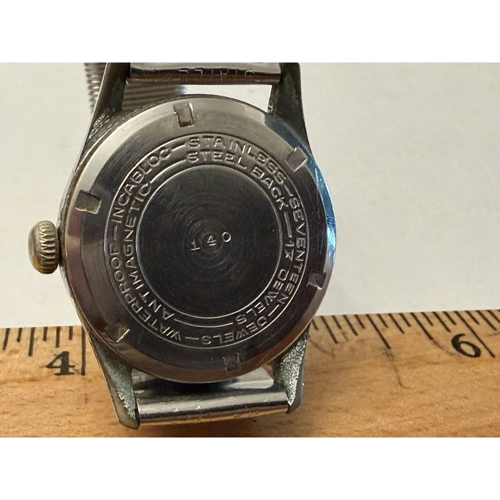 Vintage HALGREEN Incabloc Watch 17 Jewels Waterproof Manual Wind - Working